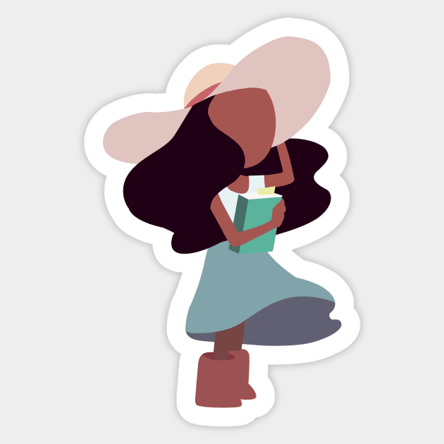 Connie with Book Sticker by smirkingdesigns
